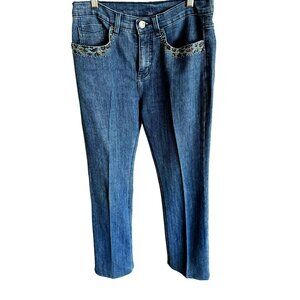 Christine Alexander "Swarovski Crystals" Womens 6 Jeans Embellished Straight Fit